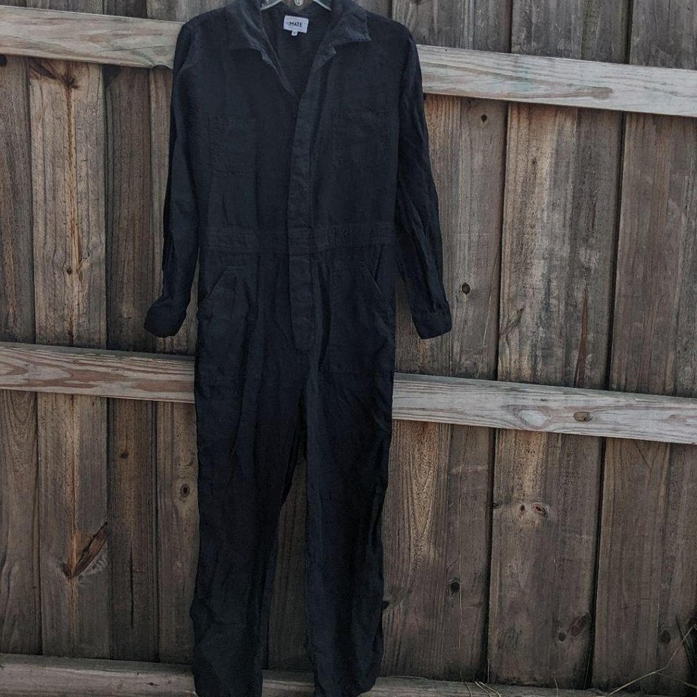 Mate the Label black linen jumpsuit